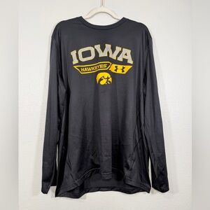 Under Armour University of Iowa Hawkeye Shirt Performance Black Heat Gear Men XL